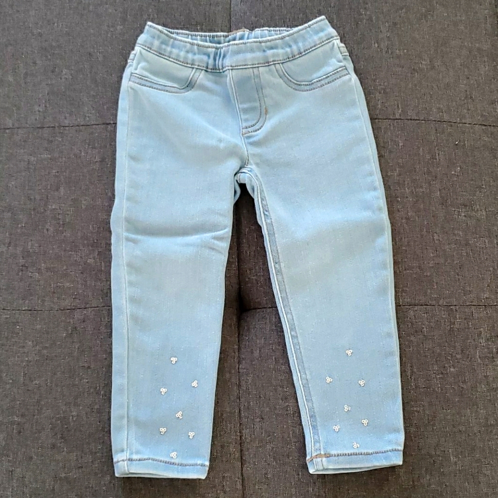 Denim sequins jeggings